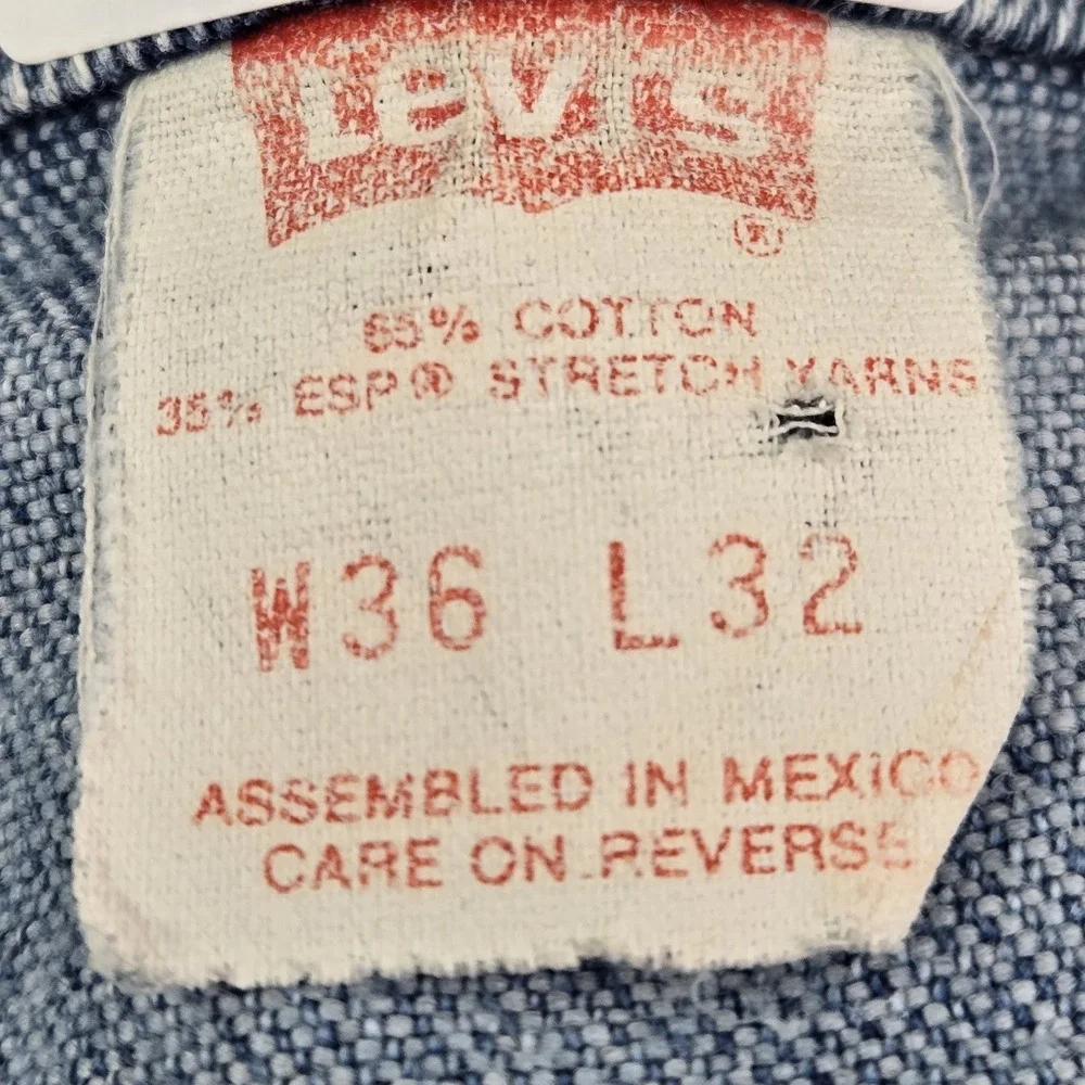 VINTAGE Levi's For Men Jeans 36X32 Light Blue Denim Black Gold Tab‎ 25